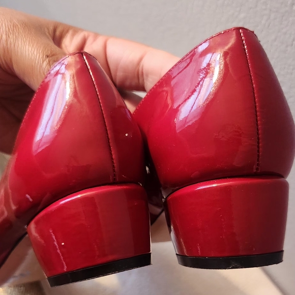 Salvatore Ferragamo Red Patent Leather Ballet Flats - Picture 8 of 11